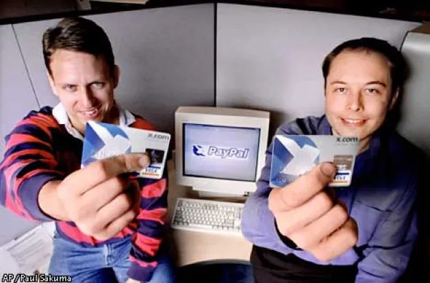 Peter Thiel et le fondateur de PayPal, Elon Musk, 2000