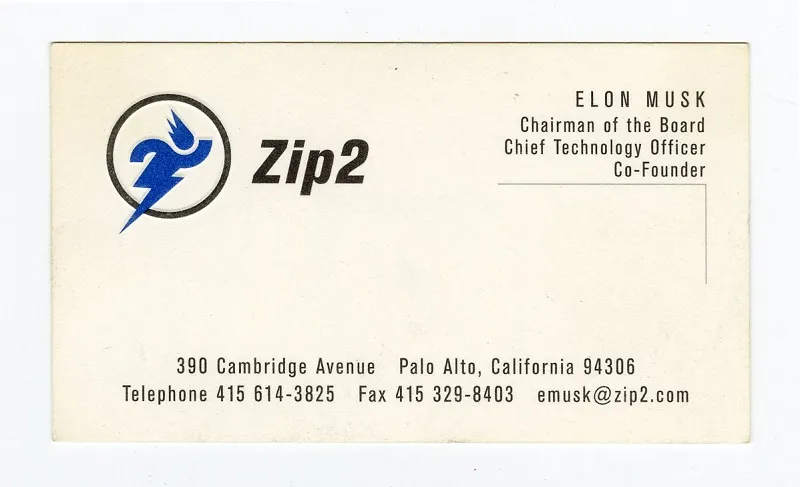 Carte de visite ZIP2 1996